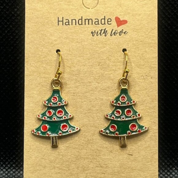 3/$12~Christmas Tree Earrings - Picture 2 of 3